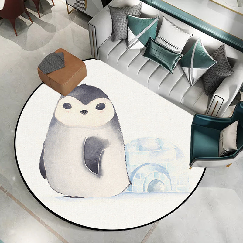 Stornfield | White rug for children's room Kids animal rug Bear dog panda pattern Polyester rug Non-slip