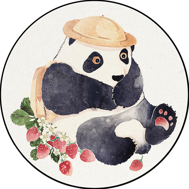 Stornfield | White rug for children's room Kids animal rug Bear dog panda pattern Polyester rug Non-slip