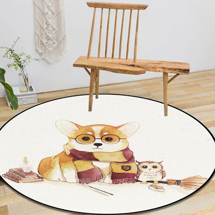 Stornfield | White rug for children's room Kids animal rug Bear dog panda pattern Polyester rug Non-slip