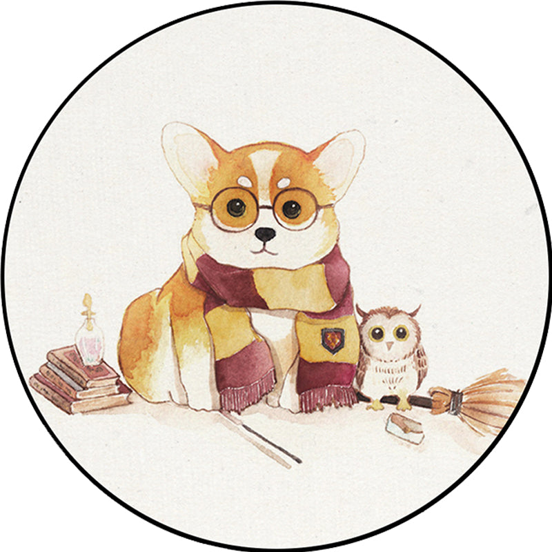 Stornfield | White rug for children's room Kids animal rug Bear dog panda pattern Polyester rug Non-slip