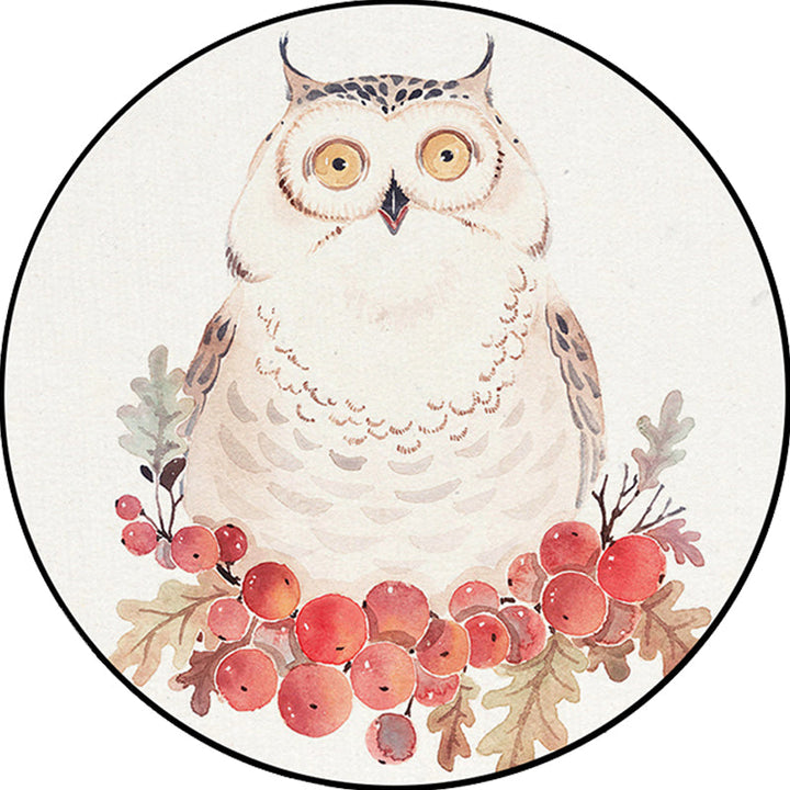 Stornfield | Cute Kids' Rug in White Polyester with Owl, Rabbit, Sloth Animal Pattern, Non-Slip Washable Rug for Children's Bedroom