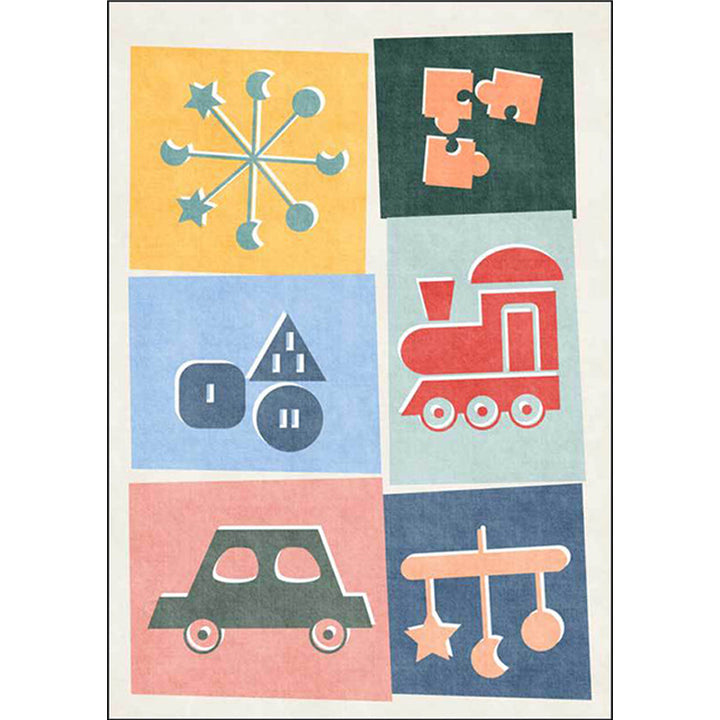 Stornfield | Unique Children's Rug Colorful Cars and Roads Duck Pattern Carpet Airplane Polyester Rug Pet-Friendly Rug for Kids' Bedroom