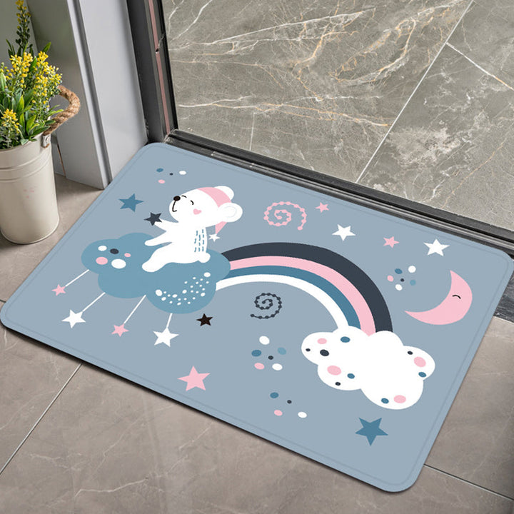Stornfield | Stylish Children's Rug in Pink and Purple with Swan Dog Bear Animal Pattern in Polyester, Pet-Friendly Rug for Kids' Room