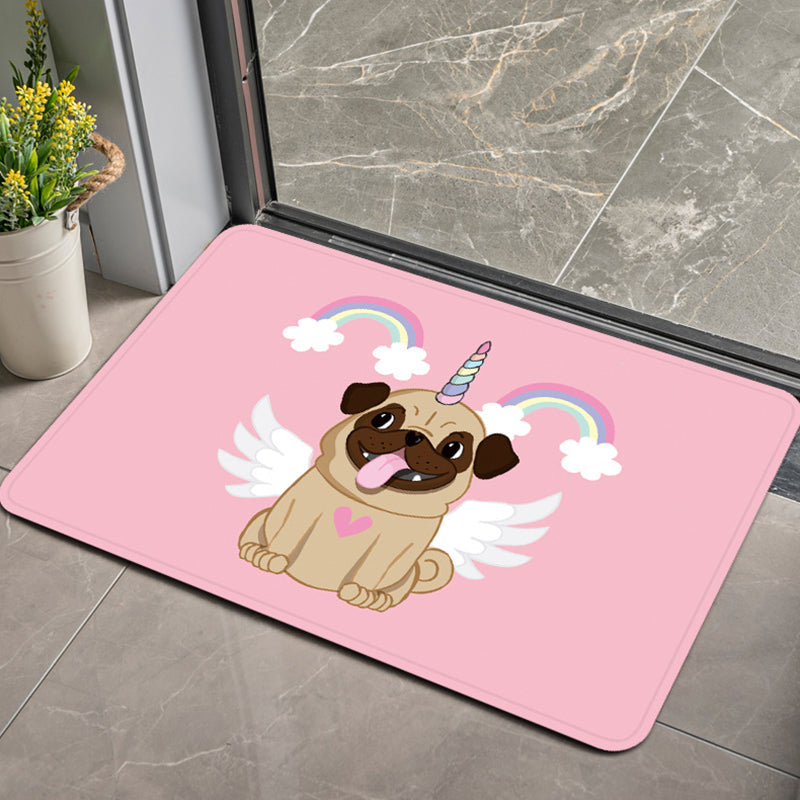 Stornfield | Stylish Children's Rug in Pink and Purple with Swan Dog Bear Animal Pattern in Polyester, Pet-Friendly Rug for Kids' Room