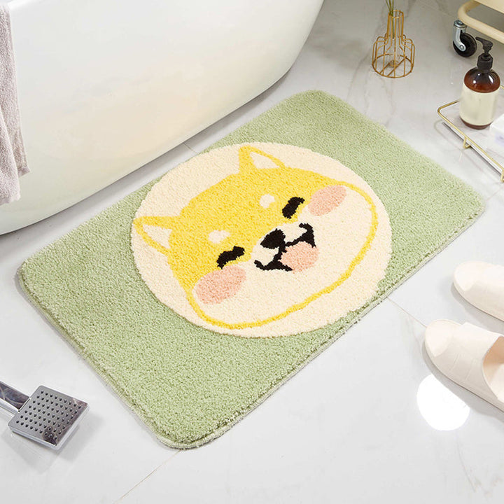 Stornfield | Green Children's Bedroom Rug Kids Animal Carpet Dog Circle Pattern Polyester Mat with Anti-Slip Backing