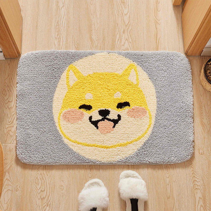 Stornfield | Green Children's Bedroom Rug Kids Animal Carpet Dog Circle Pattern Polyester Mat with Anti-Slip Backing