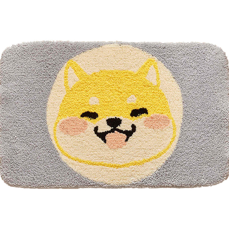 Stornfield | Green Children's Bedroom Rug Kids Animal Carpet Dog Circle Pattern Polyester Mat with Anti-Slip Backing