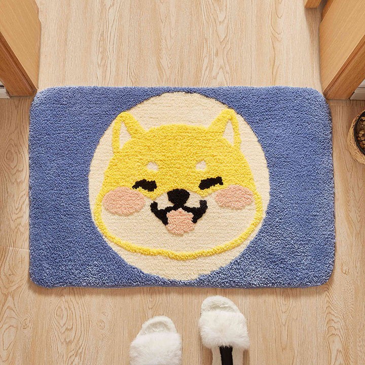Stornfield | Green Children's Bedroom Rug Kids Animal Carpet Dog Circle Pattern Polyester Mat with Anti-Slip Backing