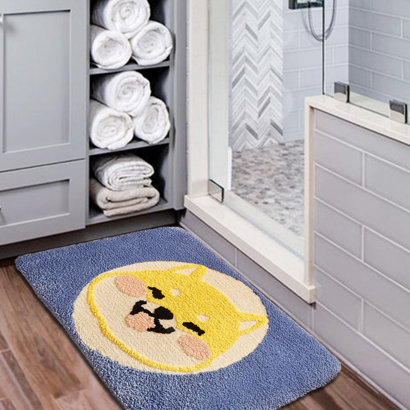 Stornfield | Green Children's Bedroom Rug Kids Animal Carpet Dog Circle Pattern Polyester Mat with Anti-Slip Backing