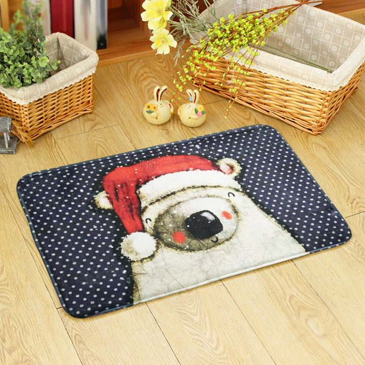 Stornfield | Beautiful Kids' Rug in Orange and Green with Bear Mouse Animal Pattern Polyester Rug Non-Slip Mat for Children's Room