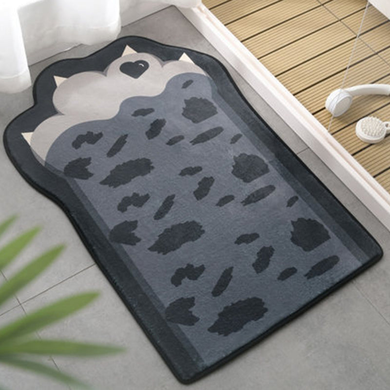 Stornfield | Pink and Purple Uneven Children's Rug with Paw Print Pattern and Bow Polyester Rug with Non-Slip Backing