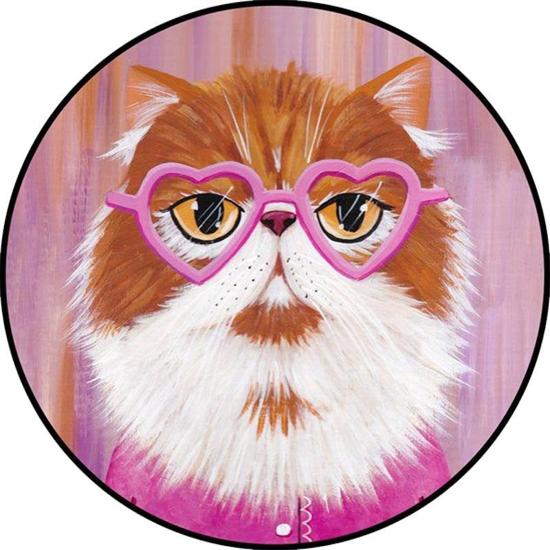 Stornfield | Pink and Blue Polyester Casual Kids Rug with Cat Animal Pattern, Stain Resistant and Non-Slip for Kids Room