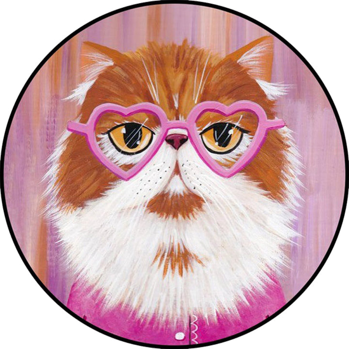 Stornfield | Pink and Blue Polyester Casual Kids Rug with Cat Animal Pattern, Stain Resistant and Non-Slip for Kids Room