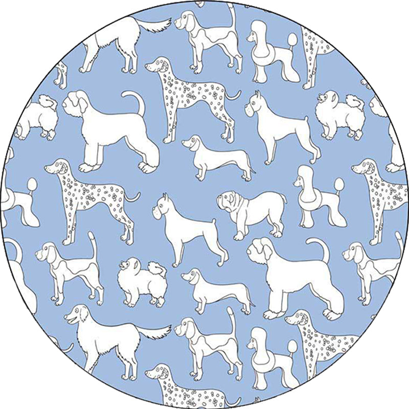 Stornfield | Yellow and Pink Kids' Room Rug Dog Watermelon Leaf Animal Pattern Washable Polyester Rug