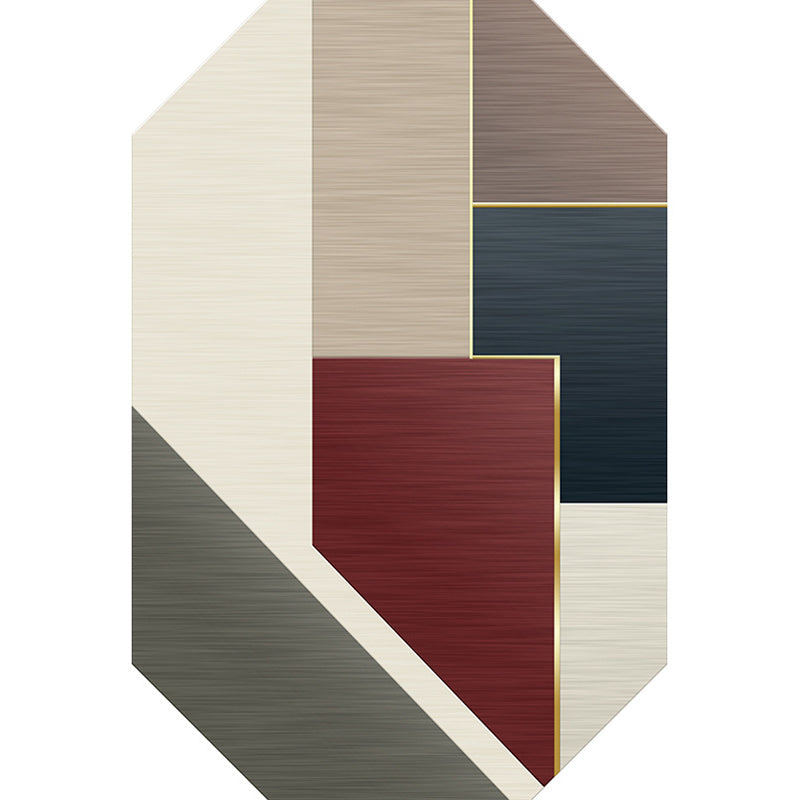 Stornfield | Modern Brown Colour Block Polyester Living Room Rug, Machine Washable Carpet