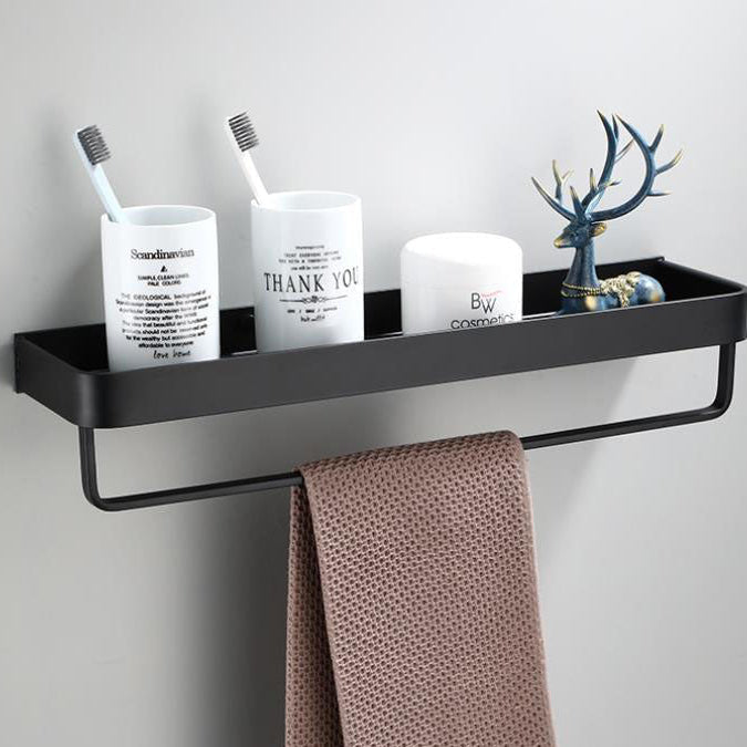 Kellan Wall-mounted Bathroom Shelf Black | Stornfield