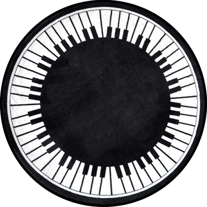 Stornfield | Kids' Rug with Stylish Black and White Piano Music Design Pet Friendly Polyester Rug for Nursery