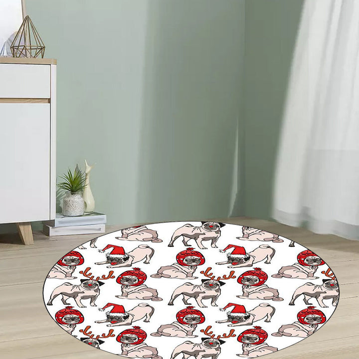Stornfield | Polyester Kids Room Rug with Brown and Pink Dog Cat Animal Print, Non-Slip Mat