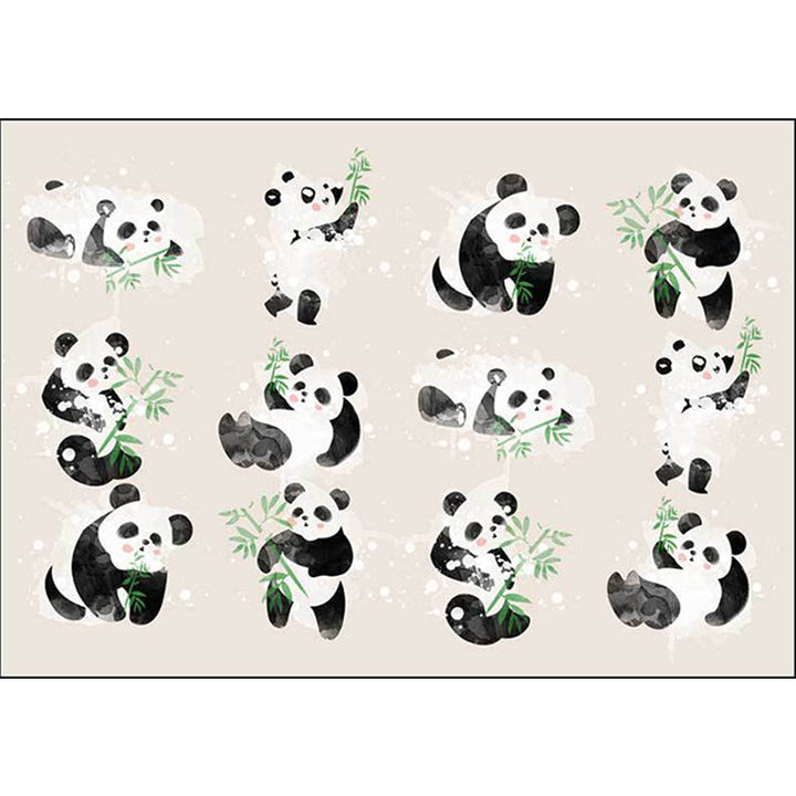 Stornfield | Ivory Children's Room Rug Panda Bird Pattern Kids Rug Machine Washable Non-Slip Polyester Rug