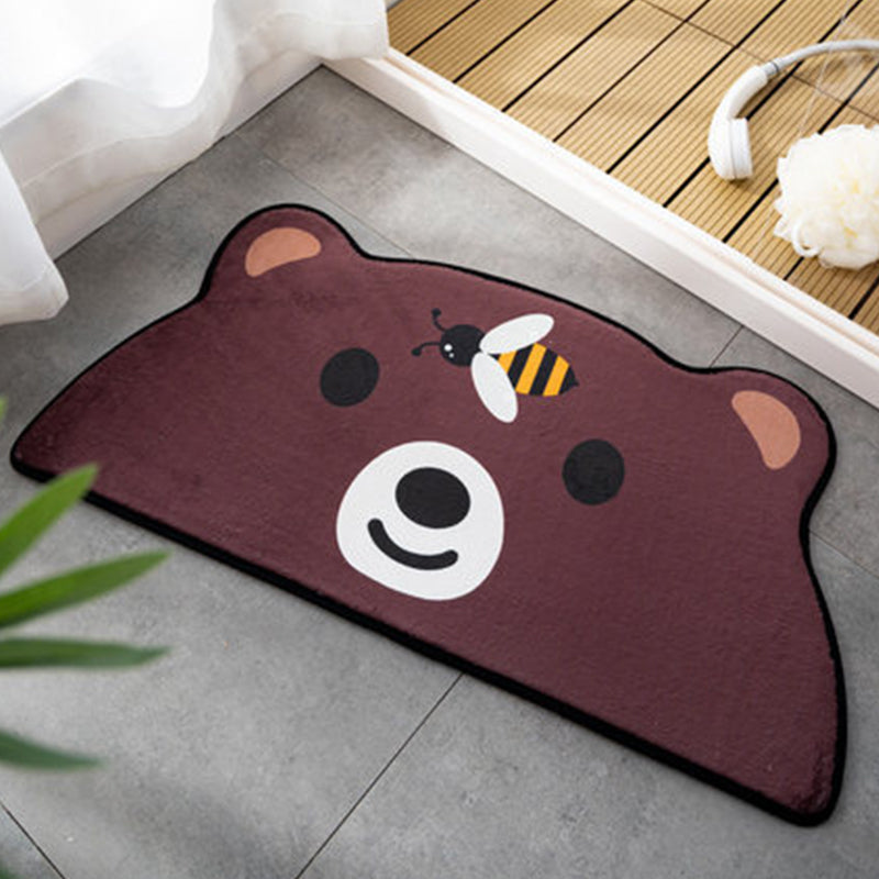 Stornfield | Irregular Orange and Green Animal Pattern Frog Cat Bear Kids Bedroom Rug Friendly Polyester Rug