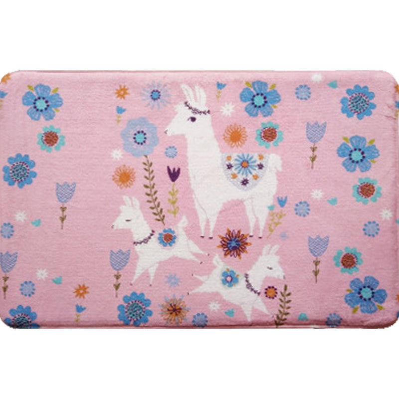 Stornfield | Blue and black alpaca animal print stain-resistant polyester kids' bedroom rug