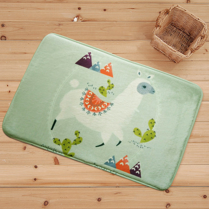 Stornfield | Blue and black alpaca animal print stain-resistant polyester kids' bedroom rug