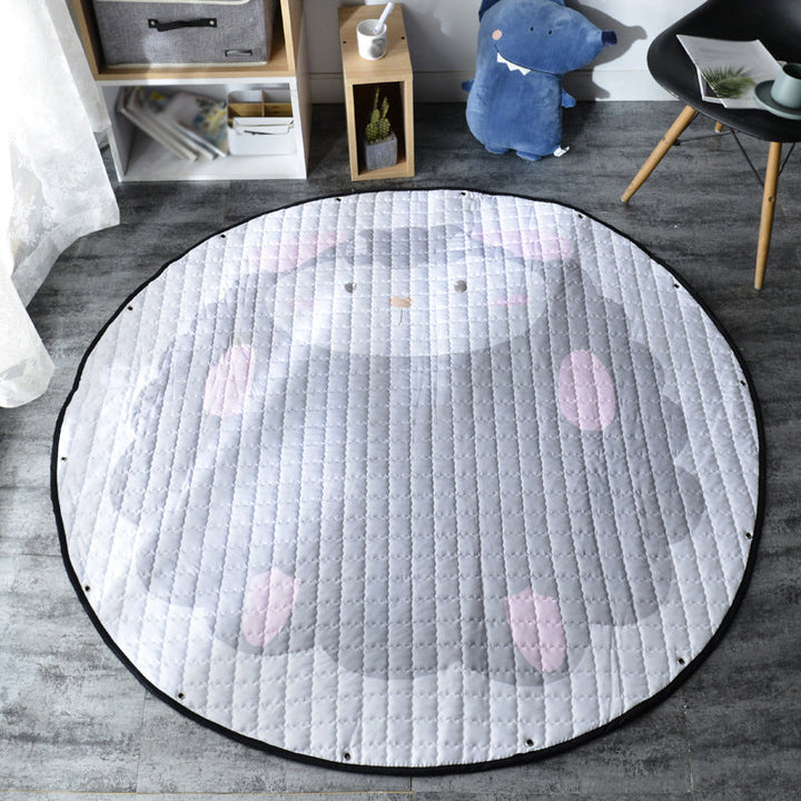 Stornfield | Kids' Bedroom Rug in Pink and Grey with Unicorn Rabbit Sheep Animal Print, Machine Washable Polyester Rug