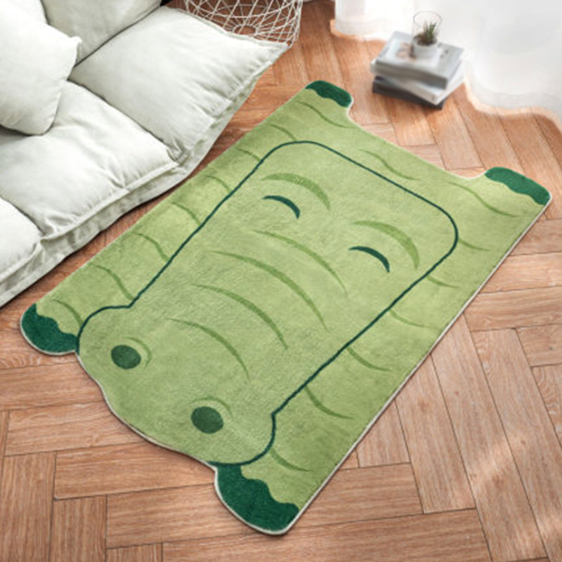 Stornfield | Unique Irregular Children's Rug White and Pink Polyester Animal Lion Panda Pattern Non-Slip Mat for Kids' Room