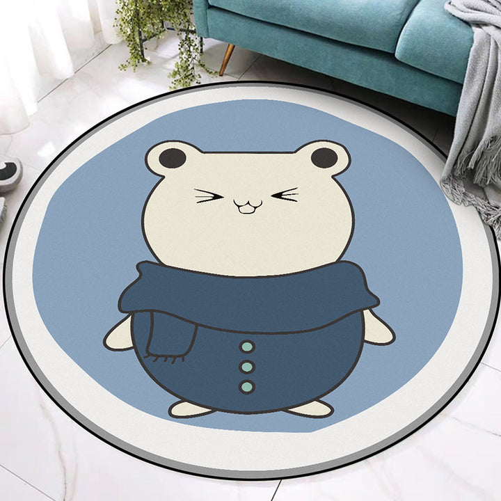 Stornfield | Blue Kids' Rug | Hamster Animal Pattern Polyester Area Rug for Kids, Stain-Resistant