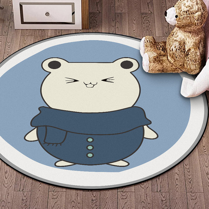Stornfield | Blue Kids' Rug | Hamster Animal Pattern Polyester Area Rug for Kids, Stain-Resistant