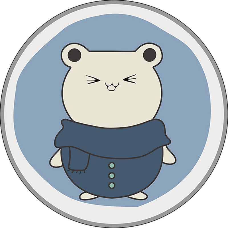 Stornfield | Blue Kids' Rug | Hamster Animal Pattern Polyester Area Rug for Kids, Stain-Resistant