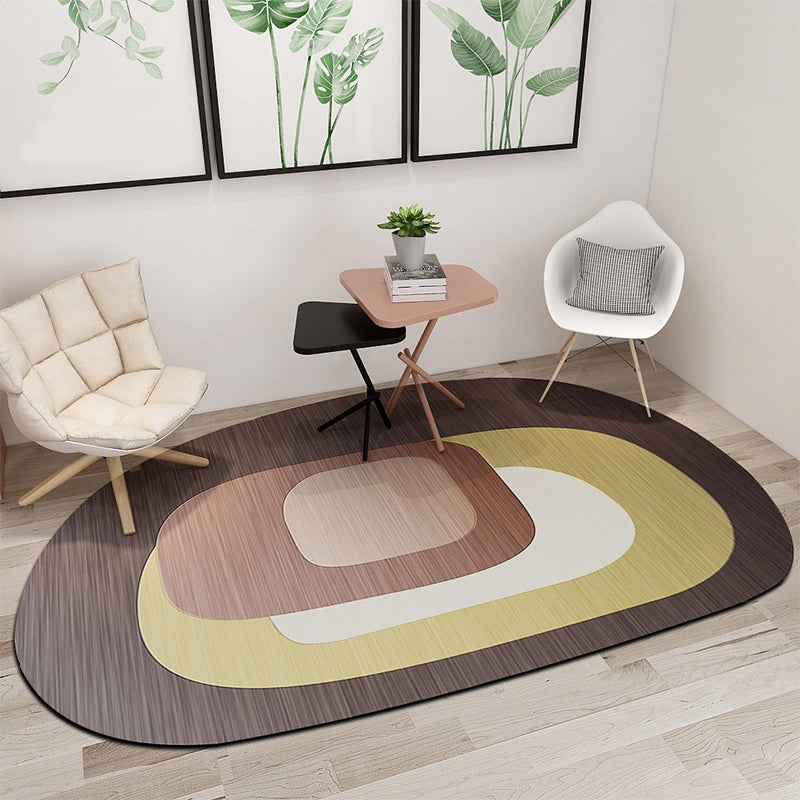 Stornfield | Modern Contemporary Irregular Rug in Black and Green Color Block Print, Non-Slip Polyester Carpet for Home Decoration