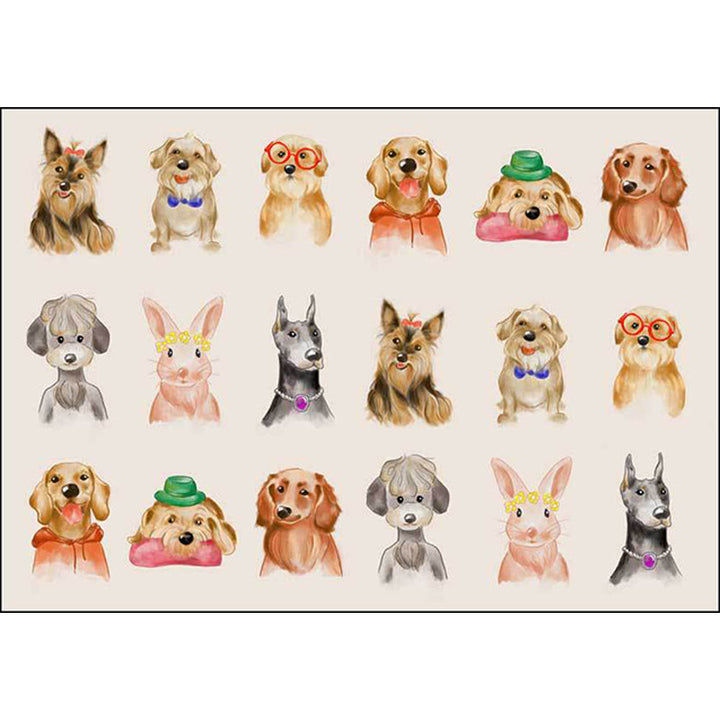 Stornfield | Ivory Animal Print Dog Cat Pig Kids Bedroom Area Rug Polyester Anti-Slip Backing Floor Mat