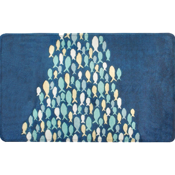 Stornfield | Beautiful blue children's rug with an animal fish pattern non-slip polyester rug for the children's room