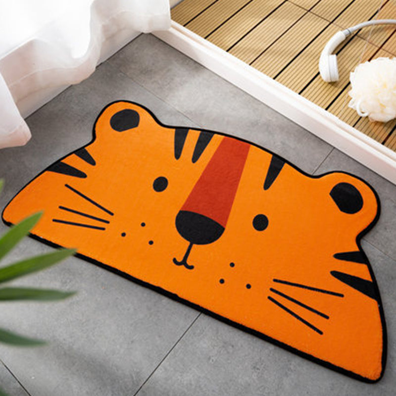 Stornfield | Kids Irregular Rug Children's Bedroom in Pink and Orange Animal Tiger Lion Rabbit Polyester Rug Stain-Resistant Area Rug