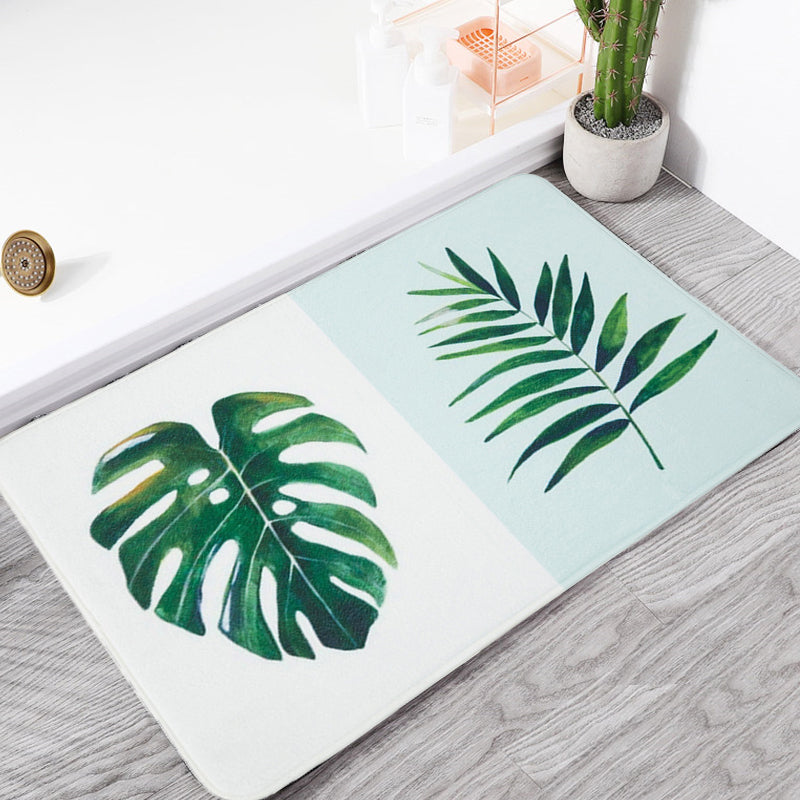 Stornfield | Green and Pink Children's Room Rug with Potted Plants and Botanical Leaf Pattern, Pet-Friendly Polyester Mat
