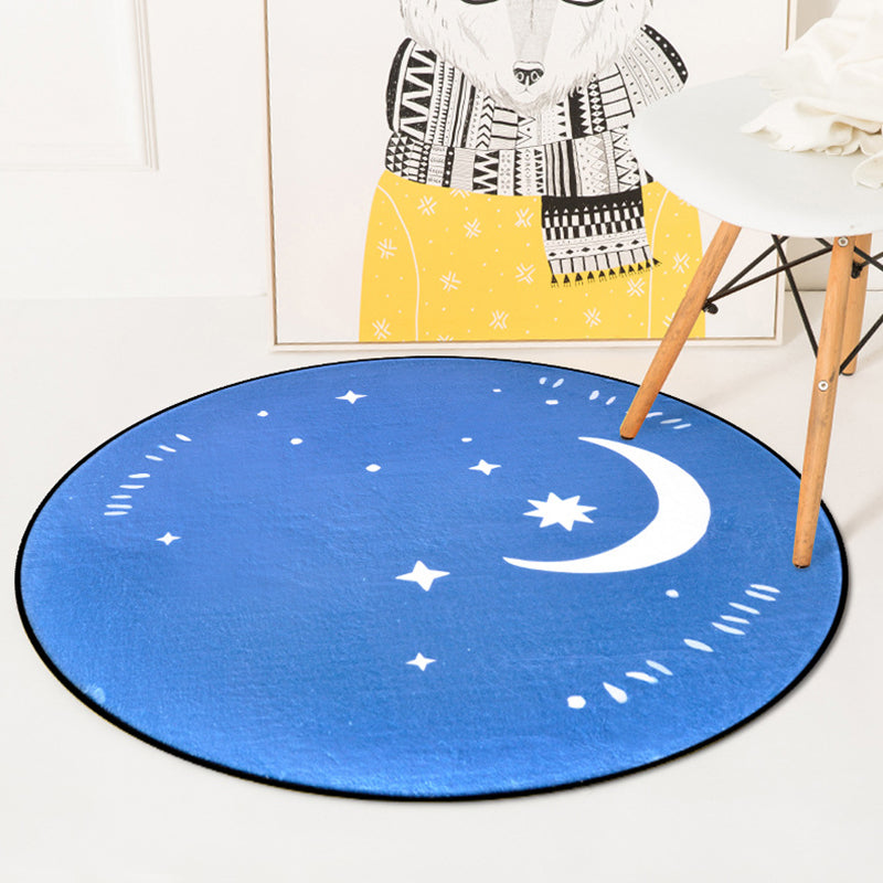 Stornfield | Simple children's dress in a pink and blue fairytale pattern with a rainy sunset and moon in washable polyester for a child's bedroom