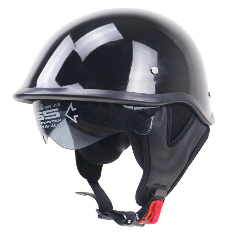 Classic Half-Shell Motorcycle Helmet with Visor Stornfield