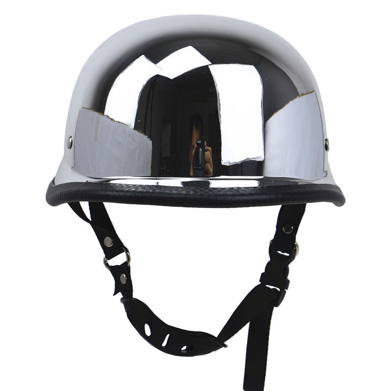 Vintage Chrome Motorcycle Helmet Stornfield