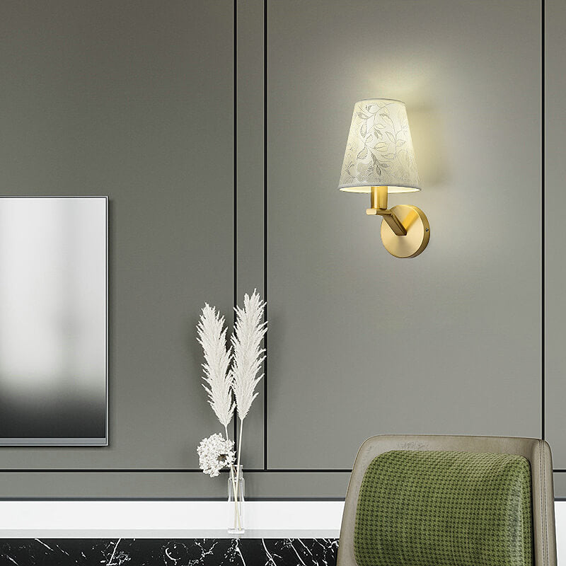 Stylish fabric wall lamp with elegant floral design | Stornfield