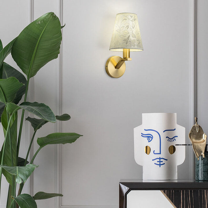 Stylish fabric wall lamp with elegant floral design | Stornfield