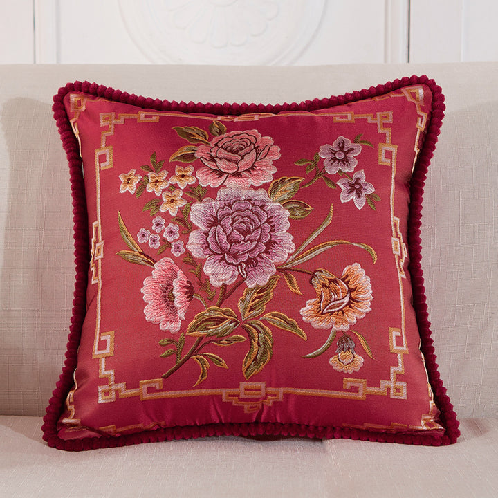 Decorative Embroidered Throw Pillow