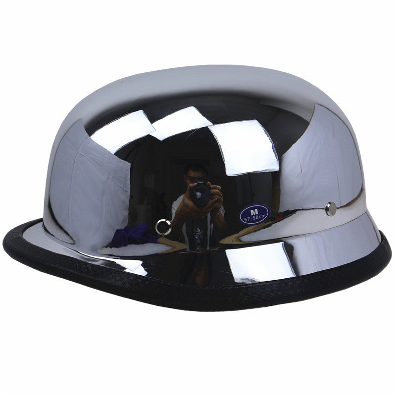 Vintage Chrome Motorcycle Helmet Stornfield