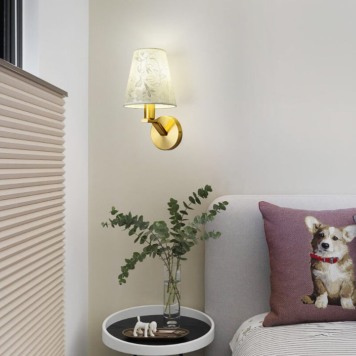 Stylish fabric wall lamp with elegant floral design | Stornfield