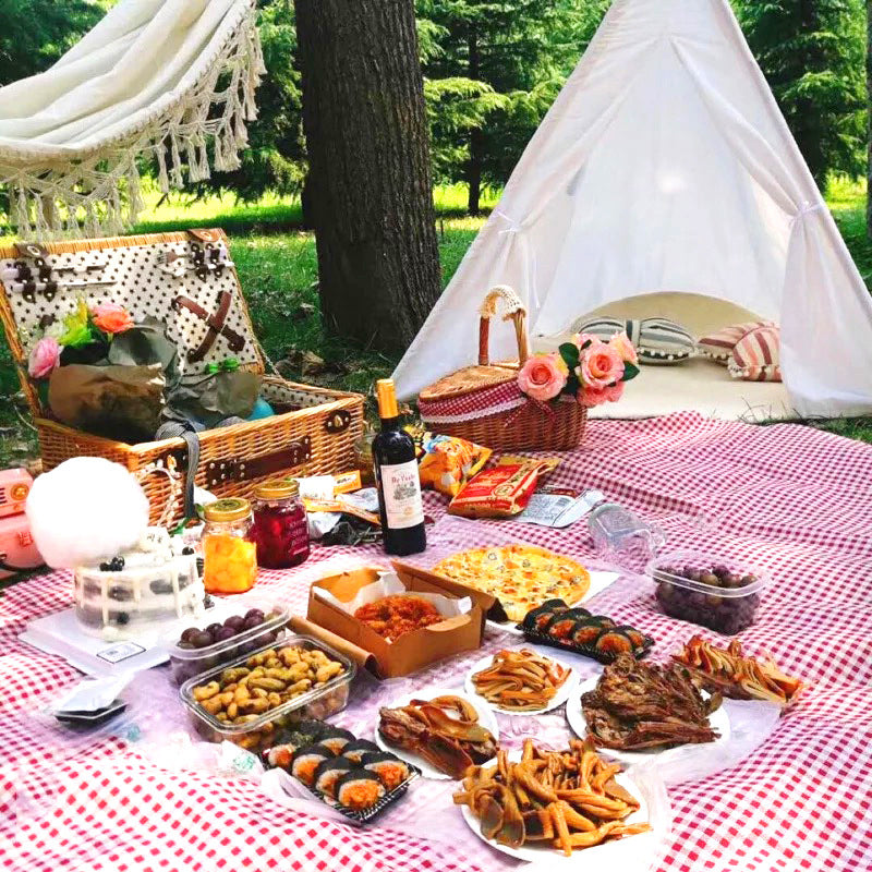 Women's picnic basket with integrated dish set and practical carrying strap Stornfield