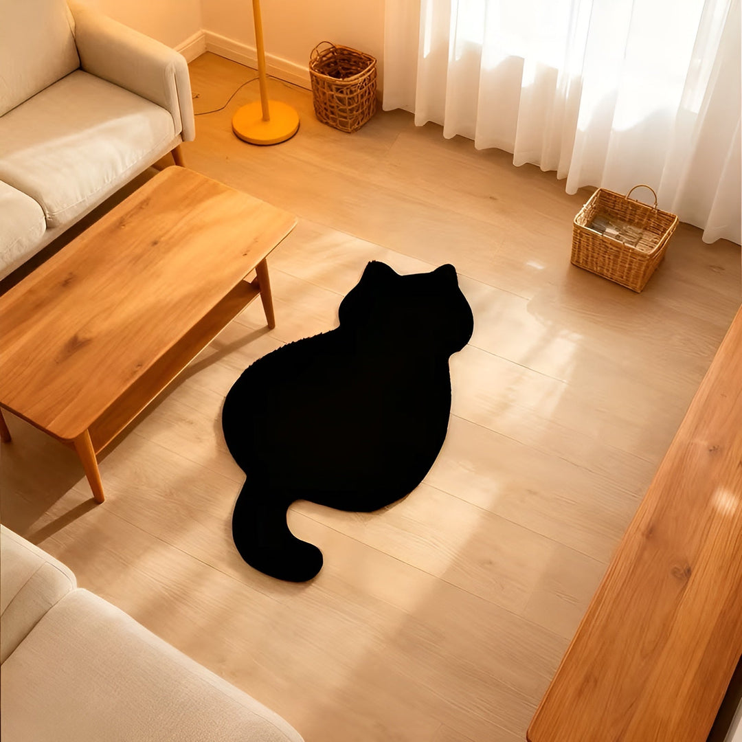 Smaller rug in cat shape – Soft and cozy | Perfect for sofa, shelf or dresser | Stornfield