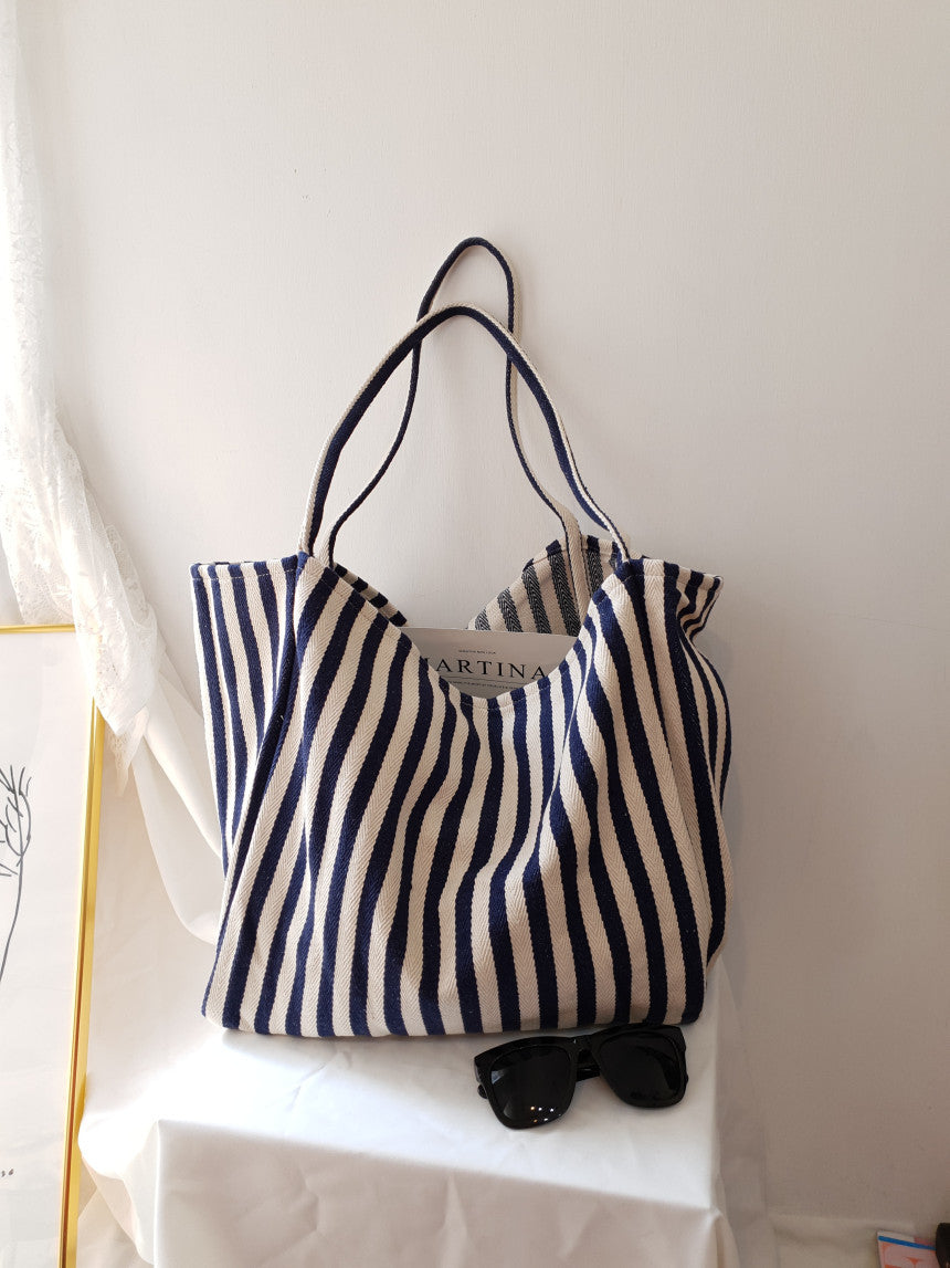 Lightweight Striped Tote Bag