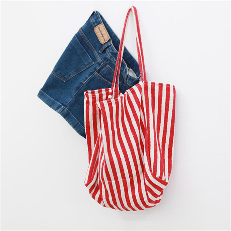 Lightweight Striped Tote Bag