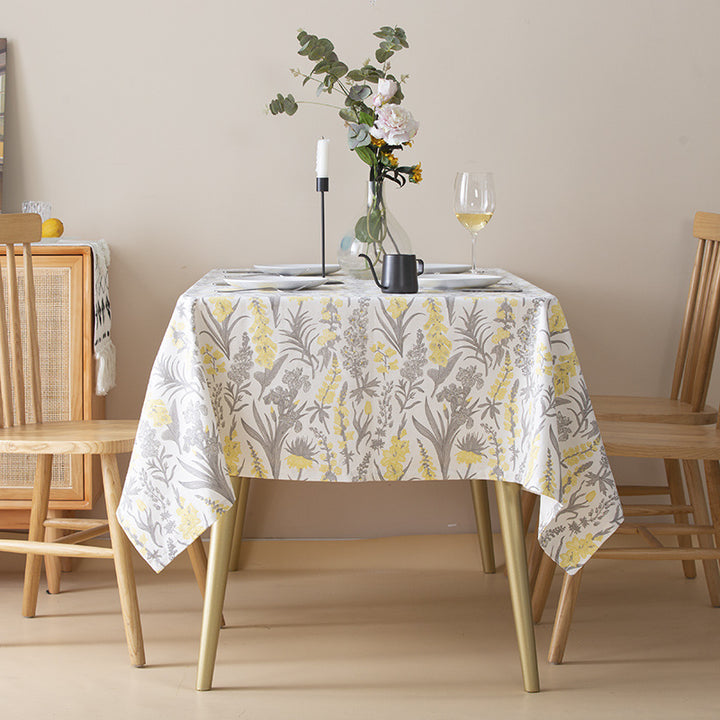 Floral cotton-mix tablecloth with botanical print and easy-care coating Stornfield