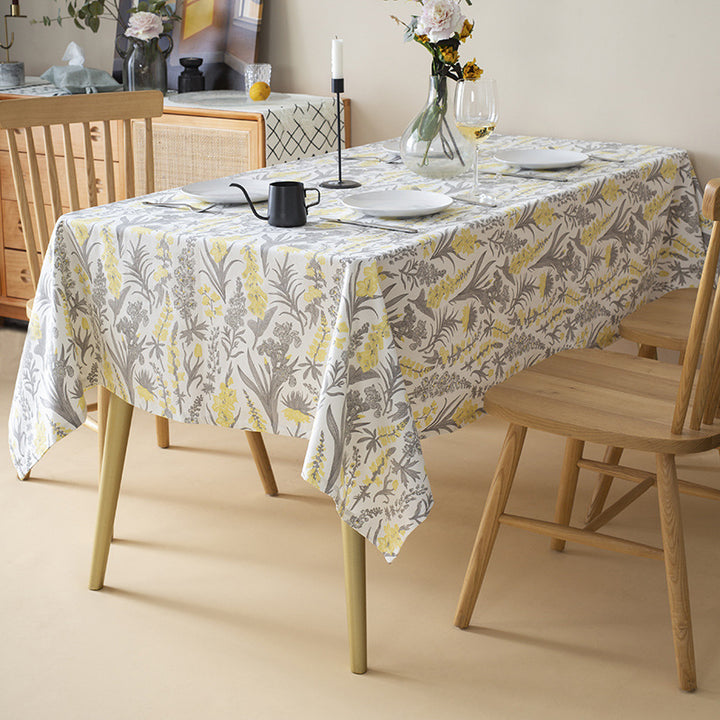 Floral cotton-mix tablecloth with botanical print and easy-care coating Stornfield